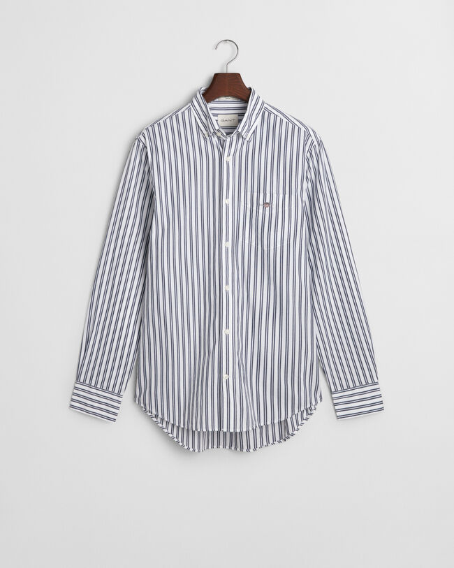 Regular fit stribet klassisk poplin-skjorte