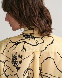 Oversized silkeskjorte med Line Drawing