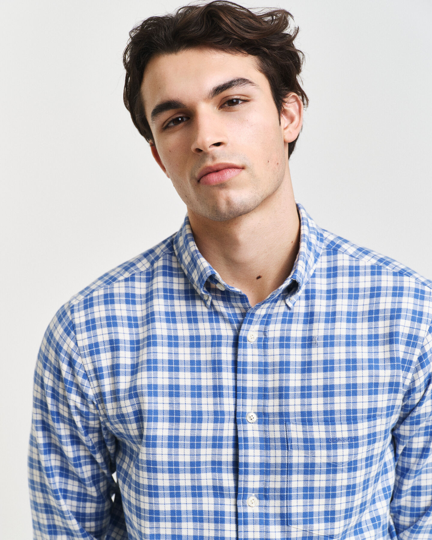 Regular fit ternet flannelskjorte