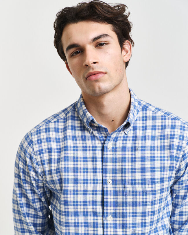 Regular fit ternet flannelskjorte