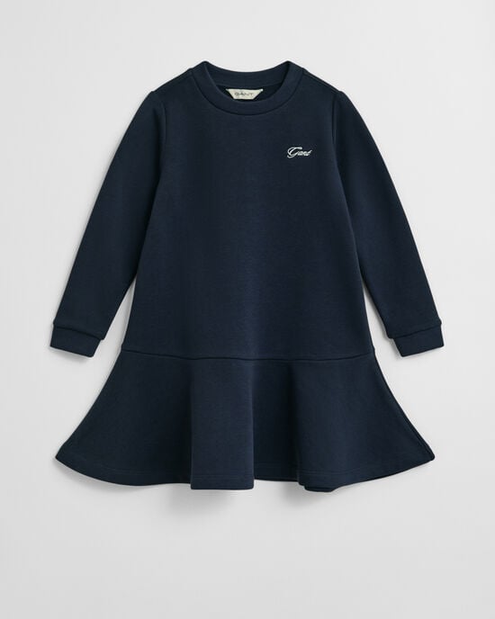 Girls jerseykjole med skrift