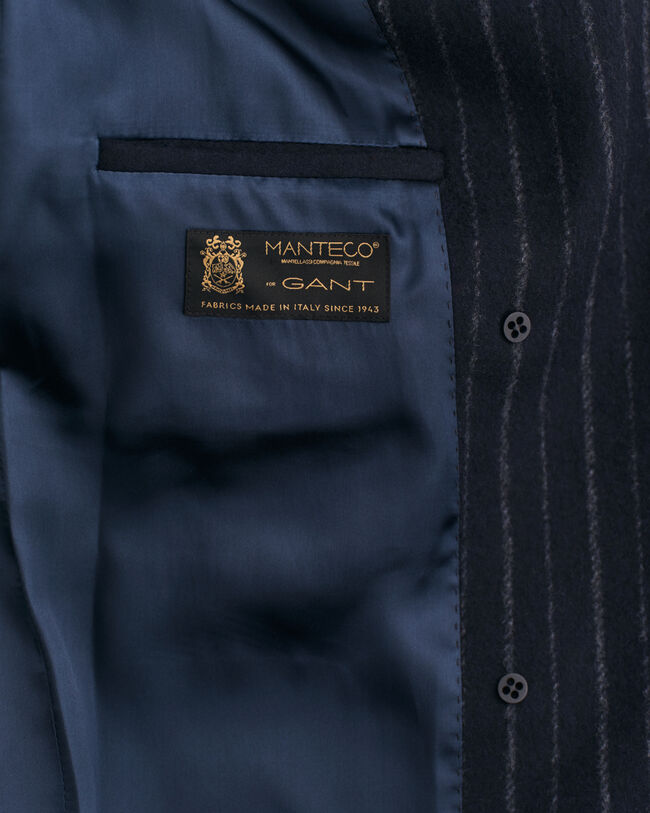 Nålestribet uldfrakke