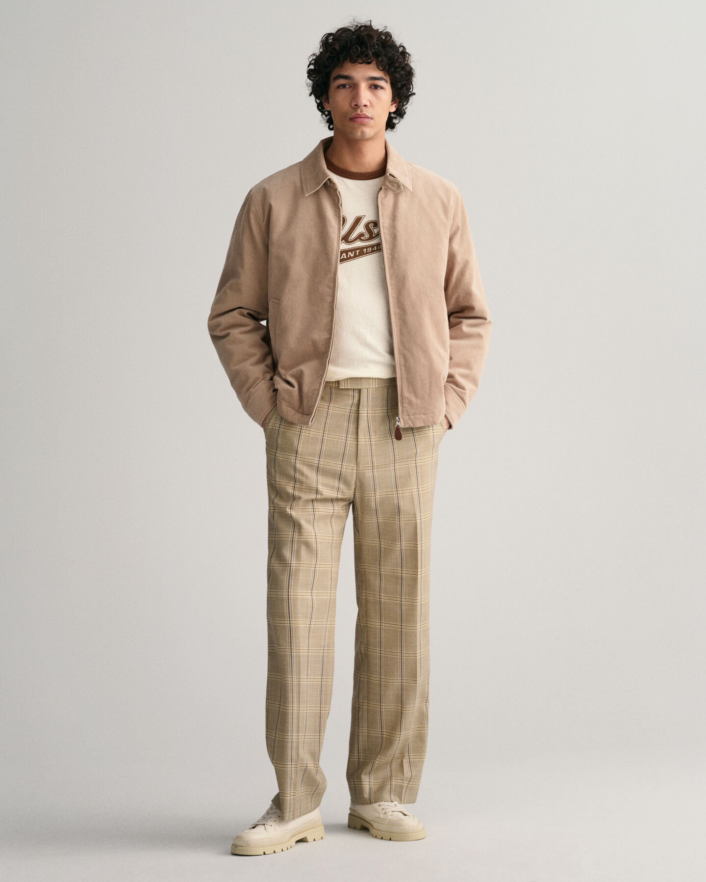 Windcheater jakke af jernbanefl&oslash;jl