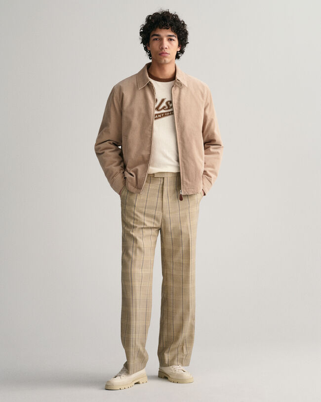 Windcheater jakke af jernbanefl&oslash;jl