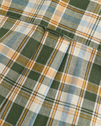 Regular fit ternet skjorte af bomuld og h&oslash;r med korte &aelig;rmer