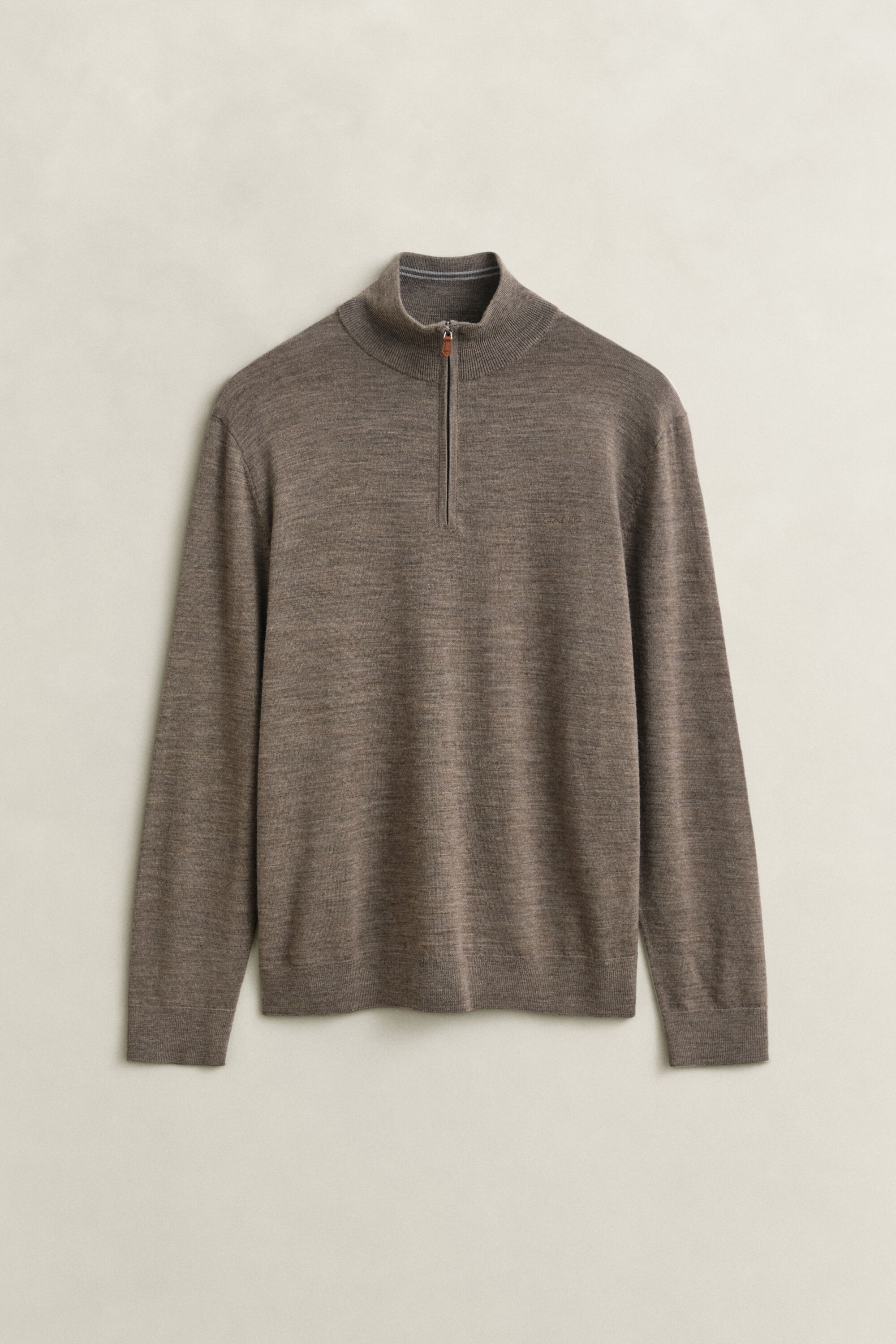 Sweater i merinould med halv lynlås