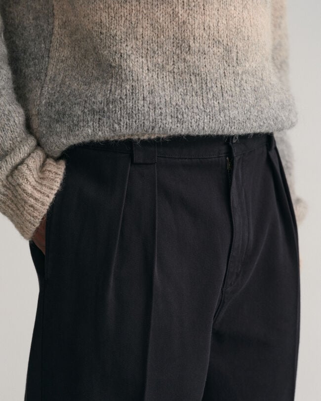 Twill chinobukser med læg