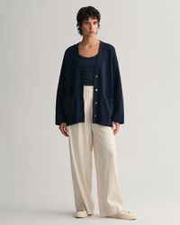 Relaxed fit cardigan med V-hals