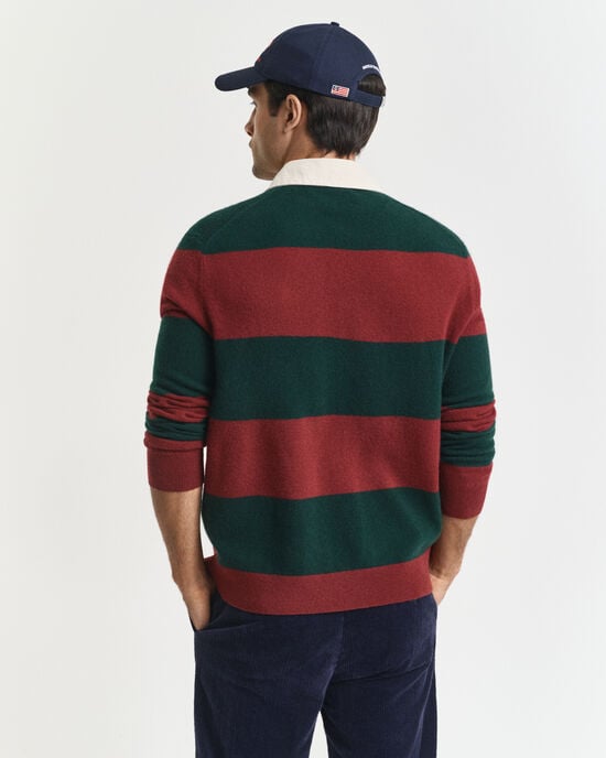 Stribet Rugger sweater af ekstra fin lammeuld