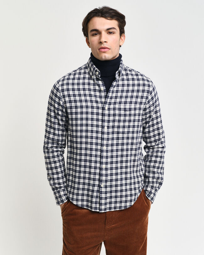Regular fit ternet flannelskjorte