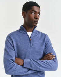 Sweater med halv lynlås i ekstra fin merinould