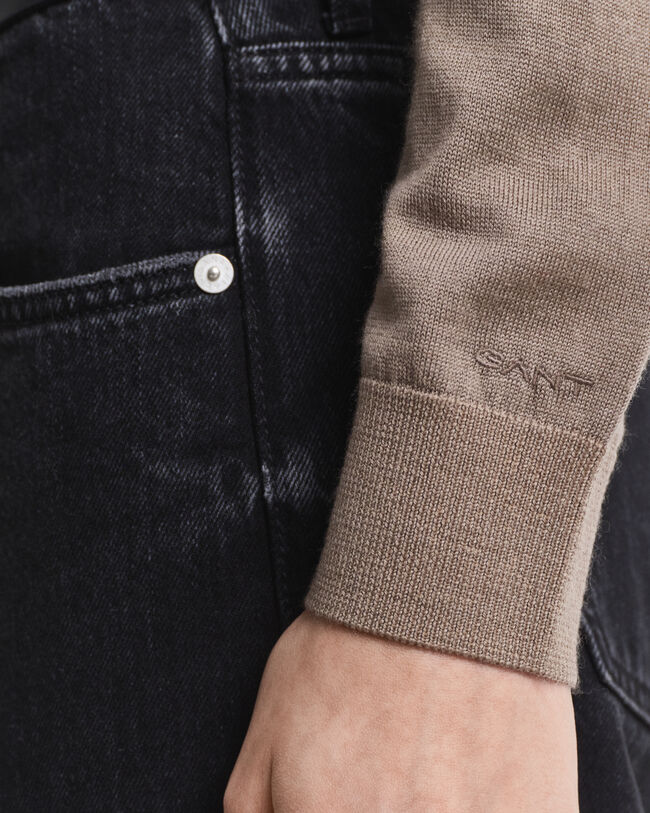 Crewneck sweater af ekstra fin merinould