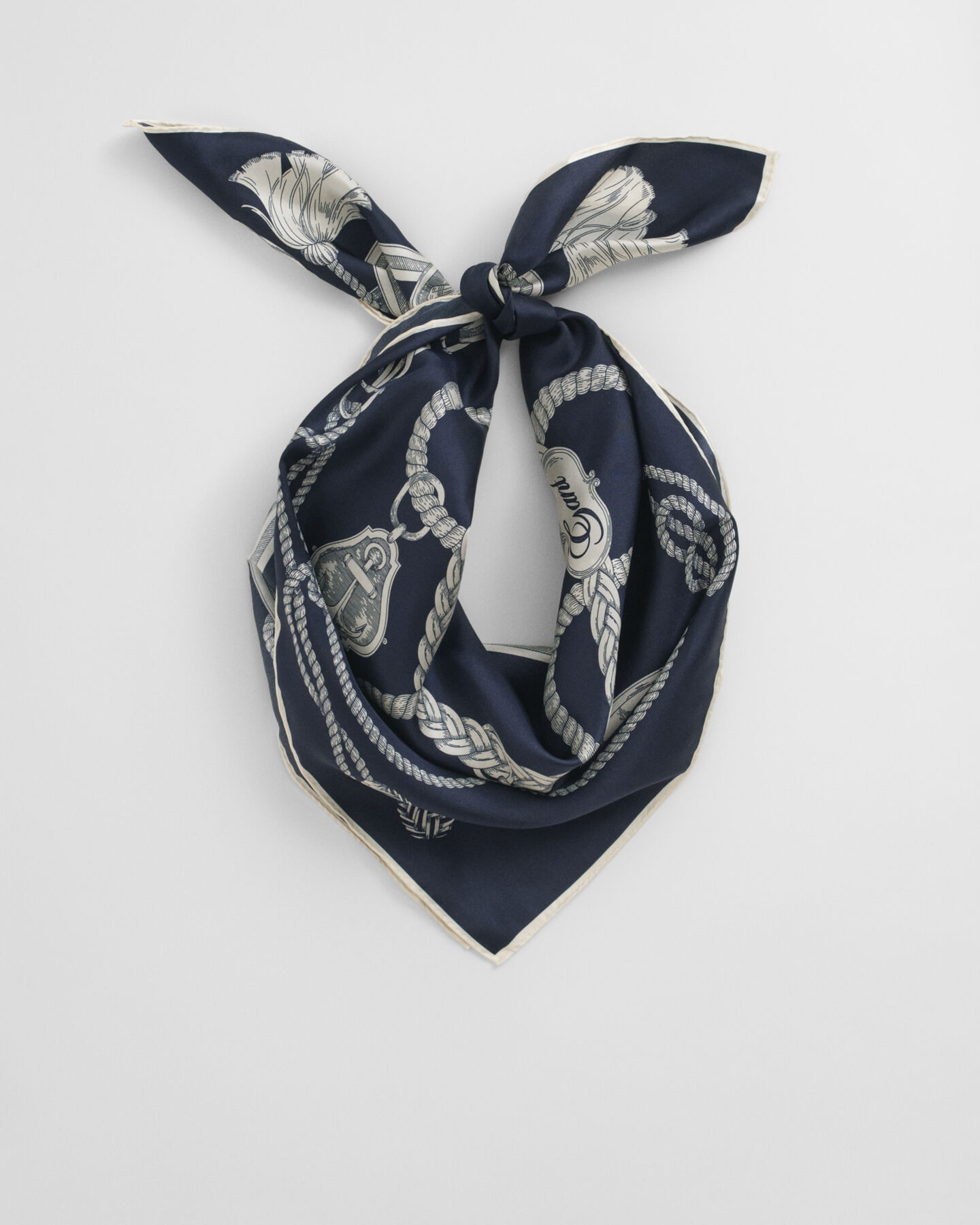 Silketørklæde med sejlads-tryk