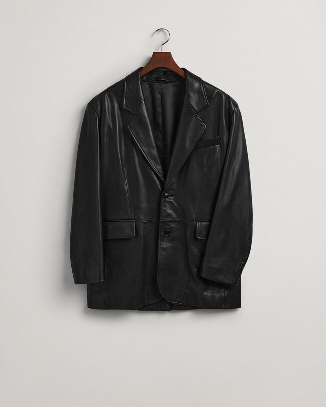 Oversized læderblazer
