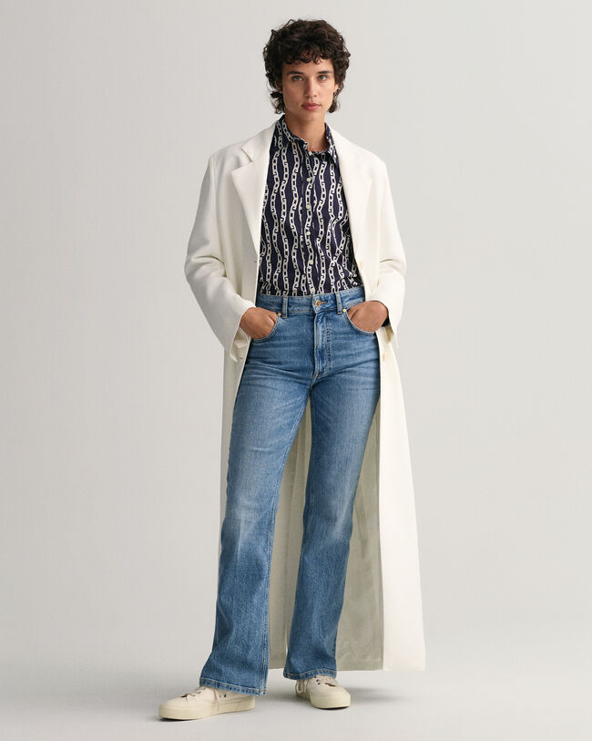 Regular fit skjorte af bomuldsvoile med Chain-tryk