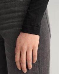 Jersey lang&aelig;rmet sweater med rullekrave