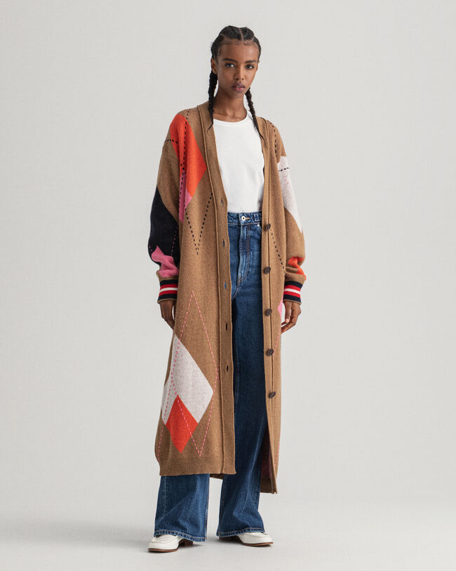 Lang argyle cardigan