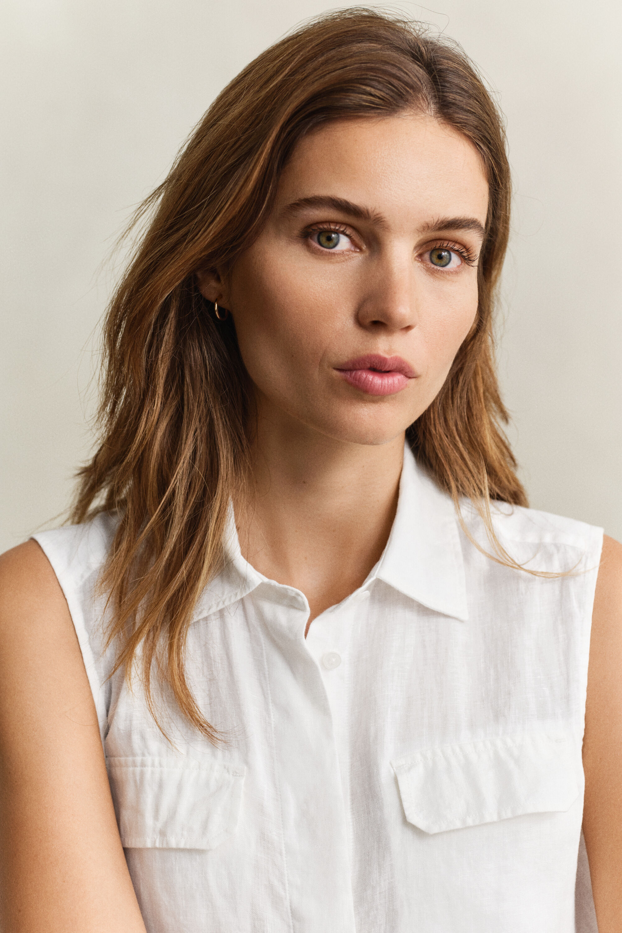 Hørskjorte uden ærmer