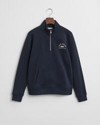 Teens sweatshirt med grafik og halv lynlås