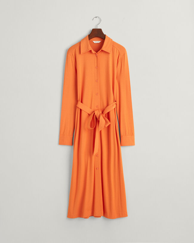 Slim fit jersey skjortekjole