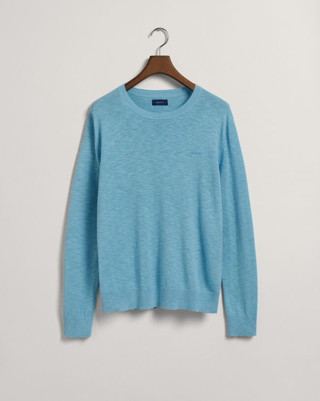 Crewneck sweater af bomuld og h&oslash;r