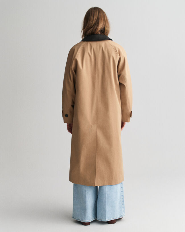 Bilfrakke med læderkrave