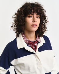 Piqué Rugger med struktur og farveblokke