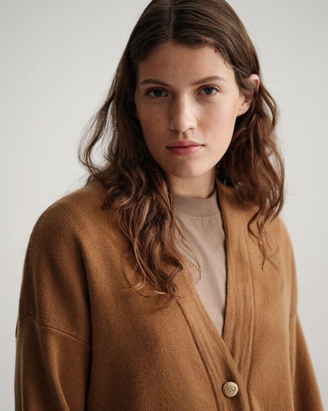 Ensfarvet Oversized cardigan