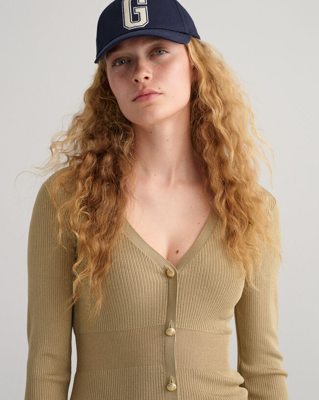 Ribstrikket cardigan-top