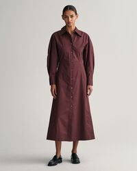 Skjortekjole med fyldige &aelig;rmer