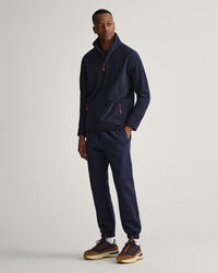 Let fleece sweater med halv lynlås