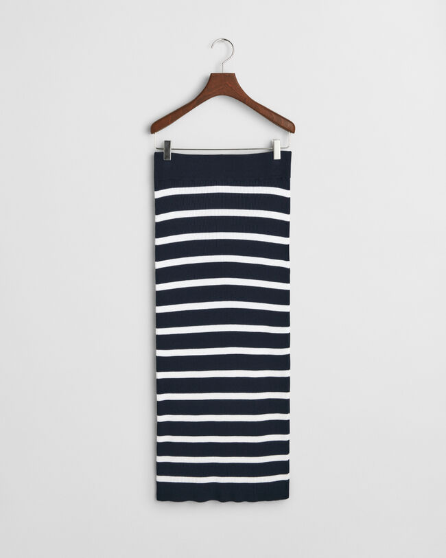 Stribet strikket nederdel