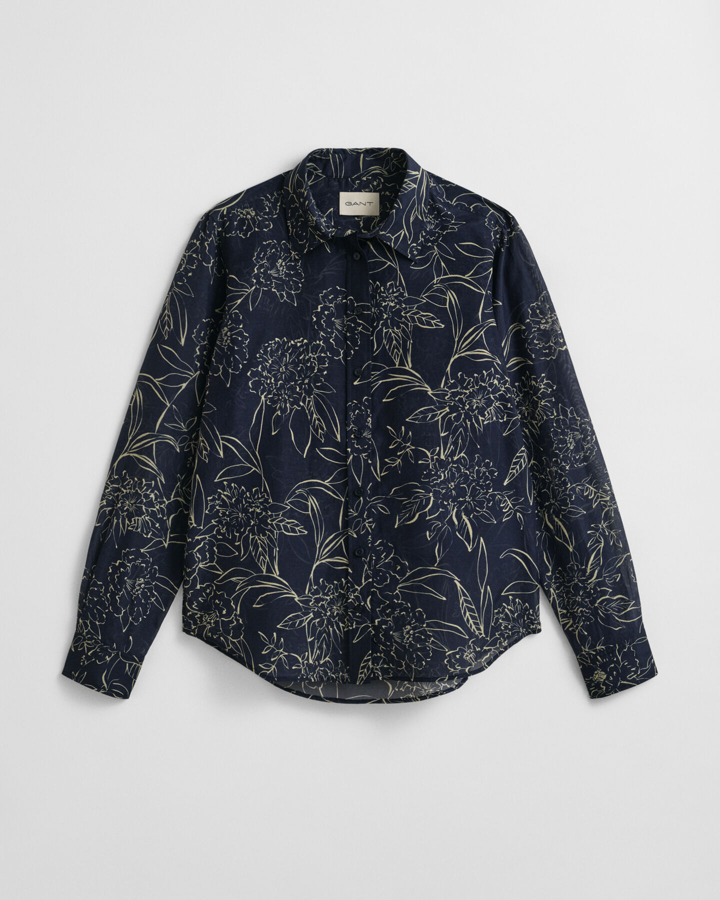 Regular fit bomuldssilkeskjorte med Floral-tryk