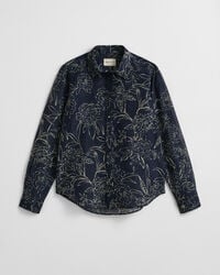 Regular fit bomuldssilkeskjorte med Floral-tryk