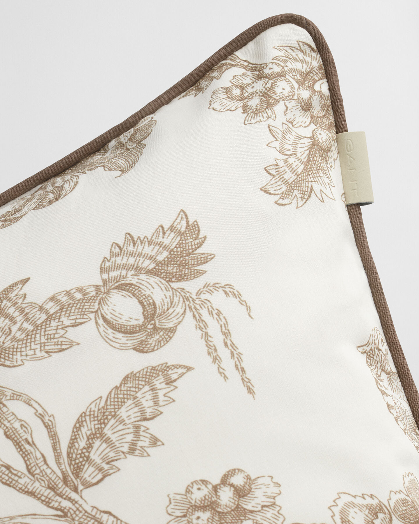 Satin pudebetræk med trætryk