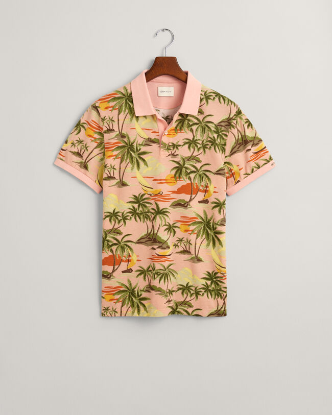 Hawaiian Print poloskjorte