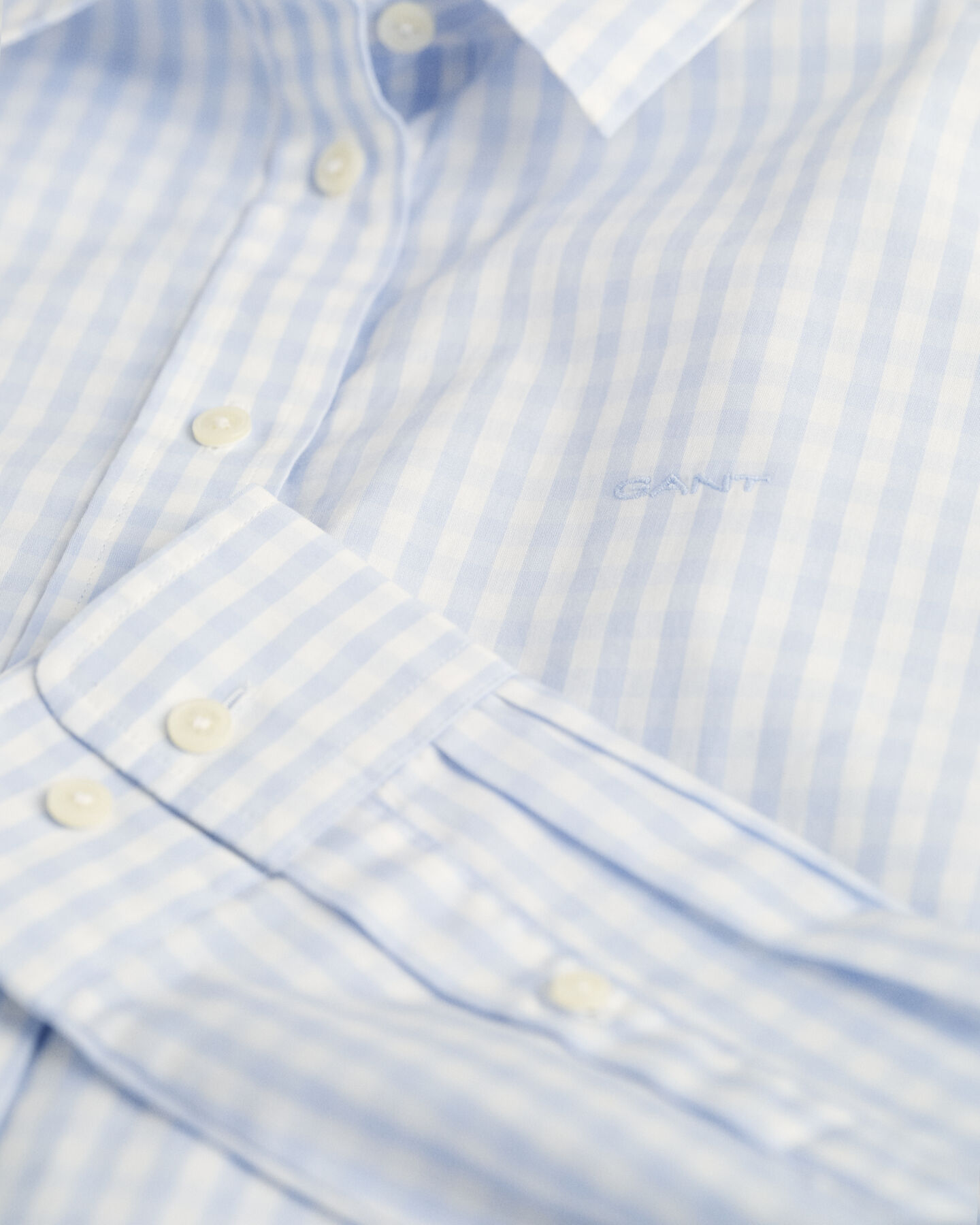 Regular fit gingham poplin skjorte