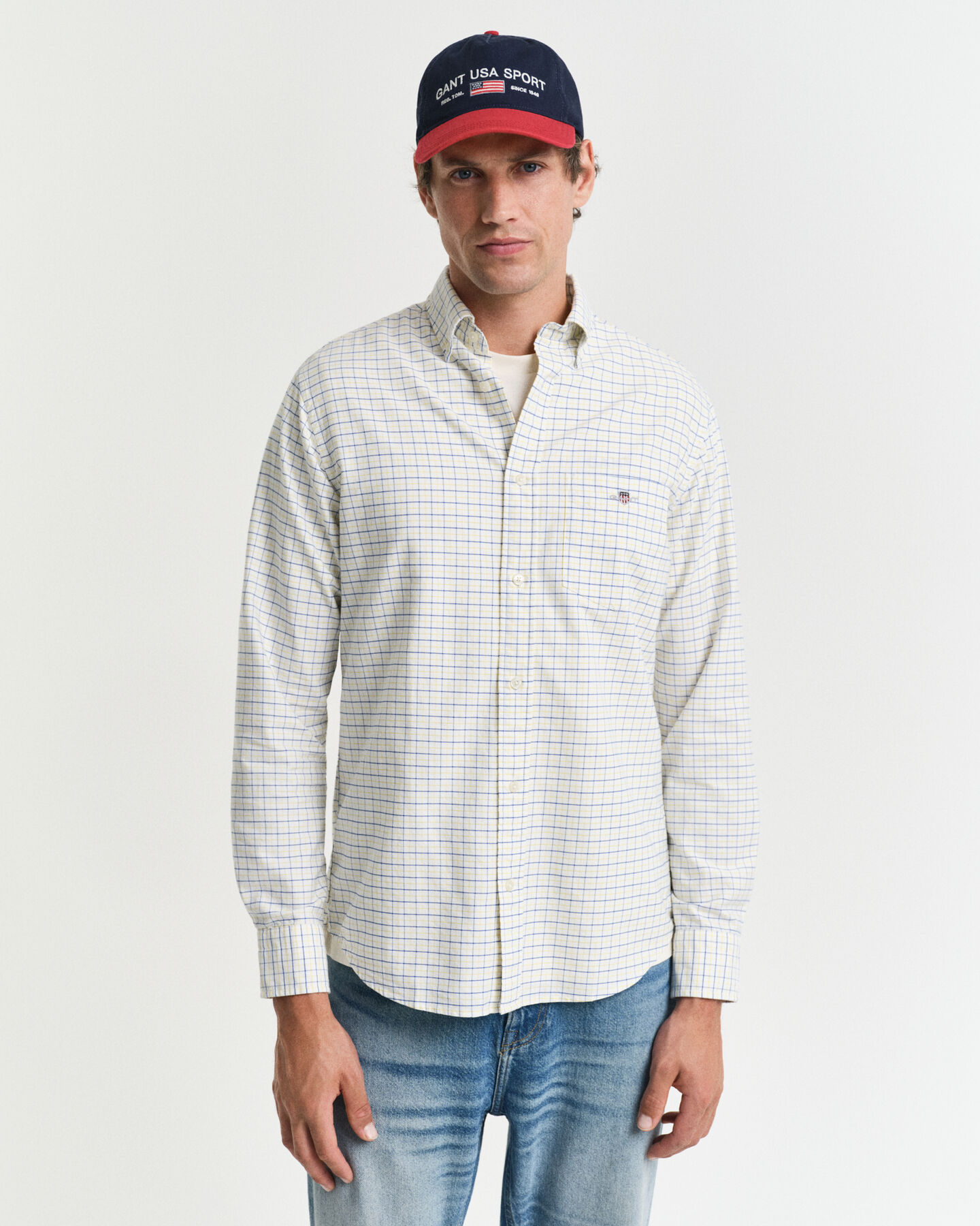 Regular fit Tattersall klassisk Oxford-skjorte