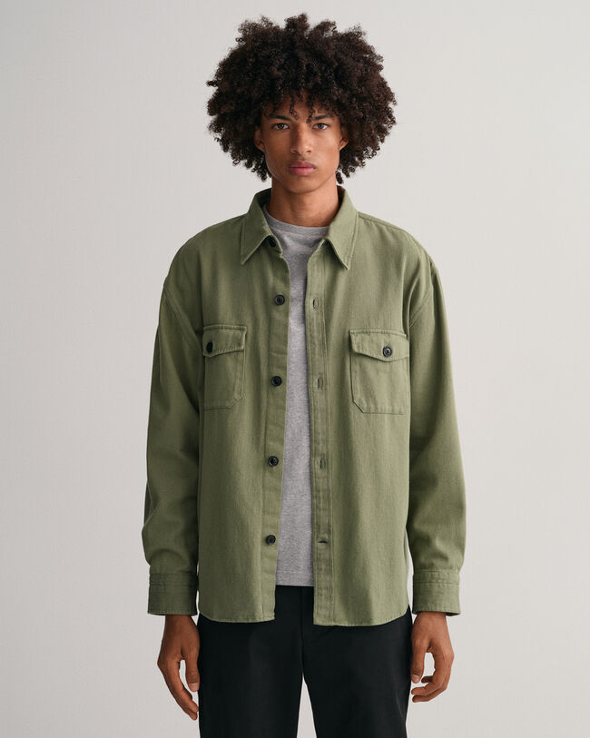 Overskjorte i tung twill