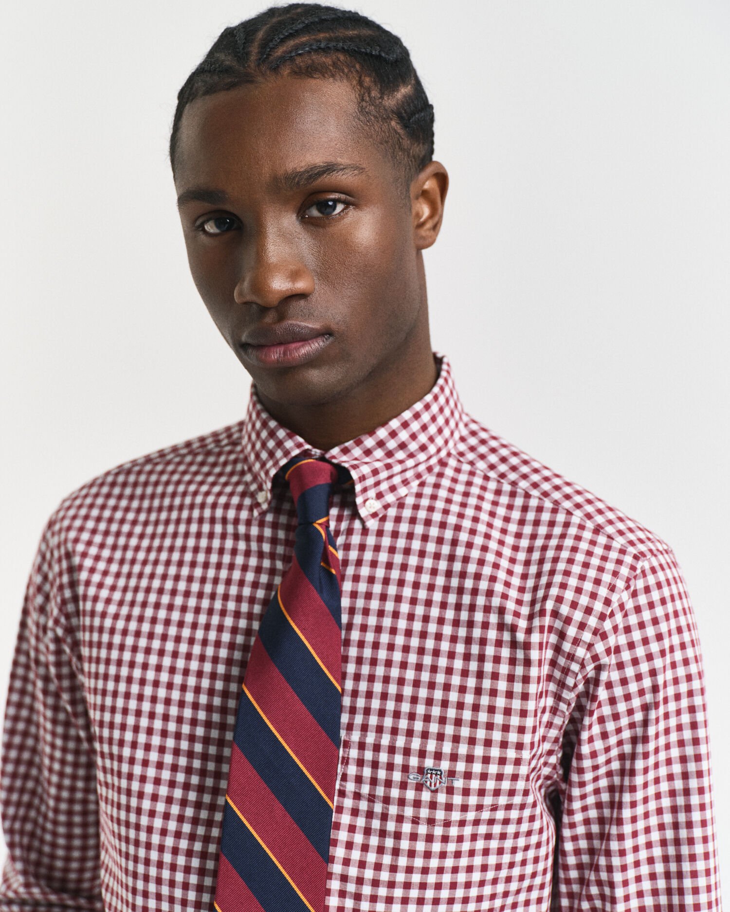 Regular fit klassisk gingham poplin-skjorte