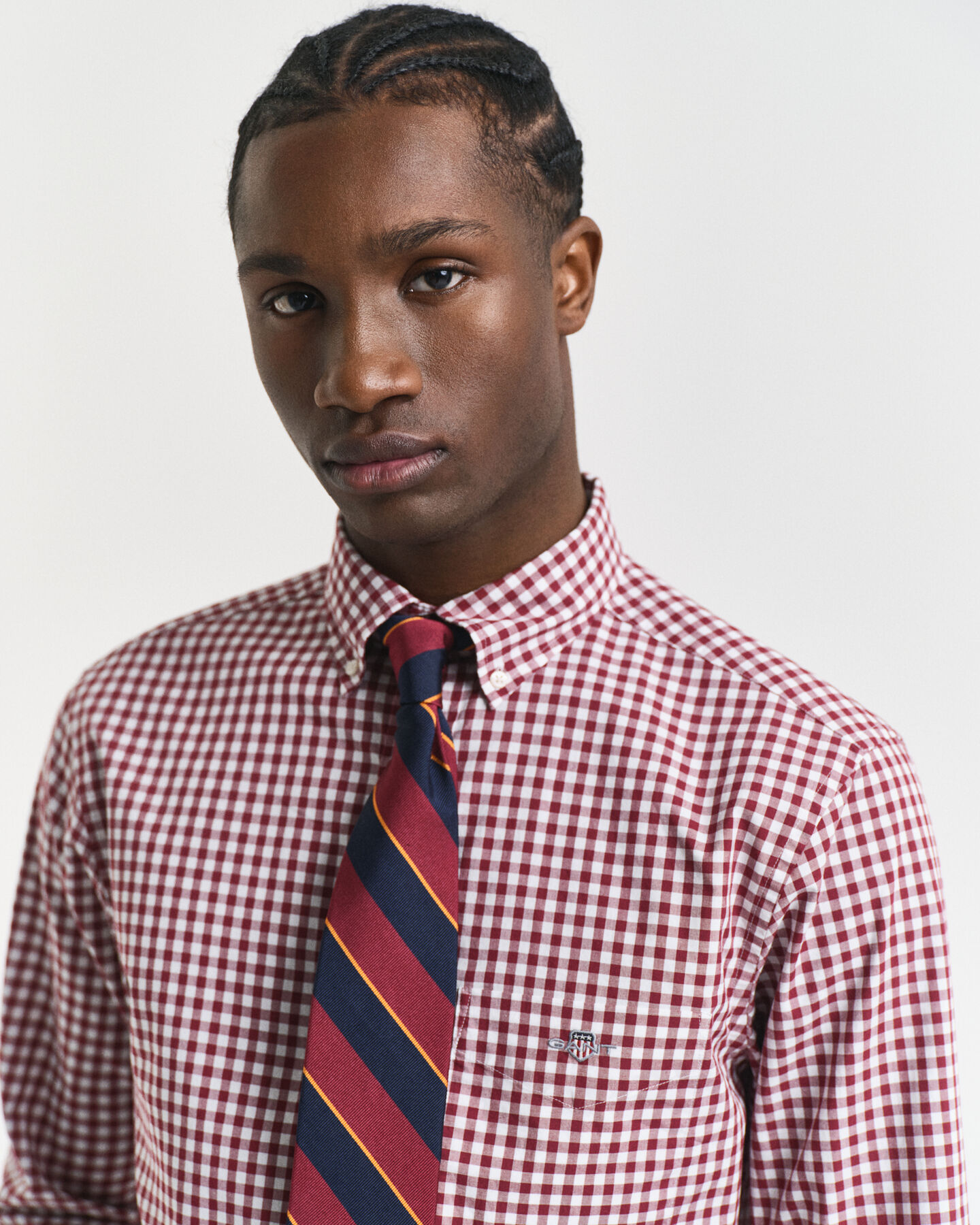 Regular fit klassisk gingham poplin-skjorte