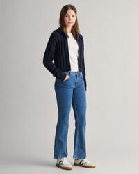 Teen Girls Shield kort h&aelig;ttetr&oslash;je med kabelstrik og lynl&aring;s