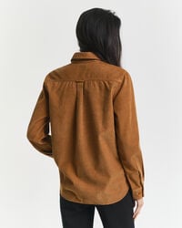 Regular fit skjorte af jernbanefløjl