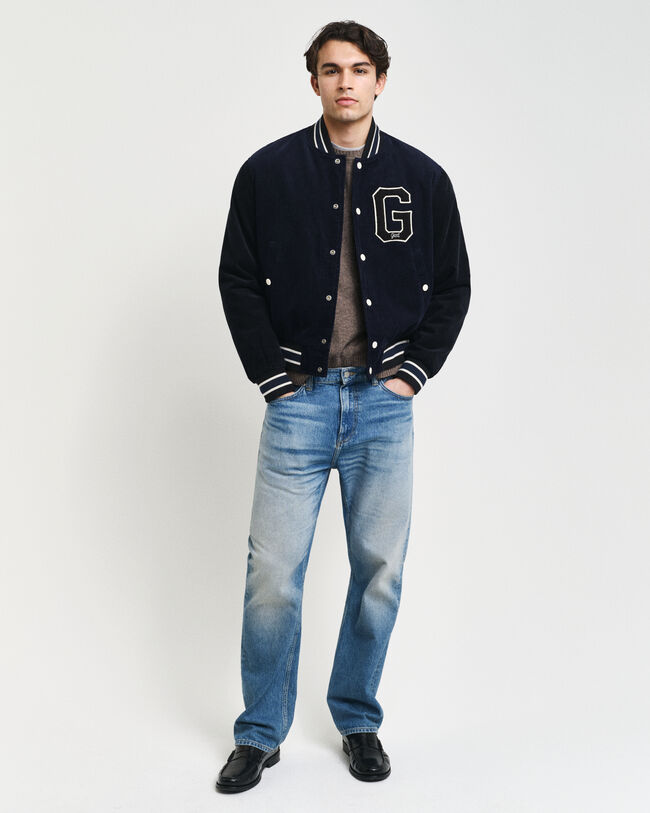 Varsity Jacket i jernbanefløjl