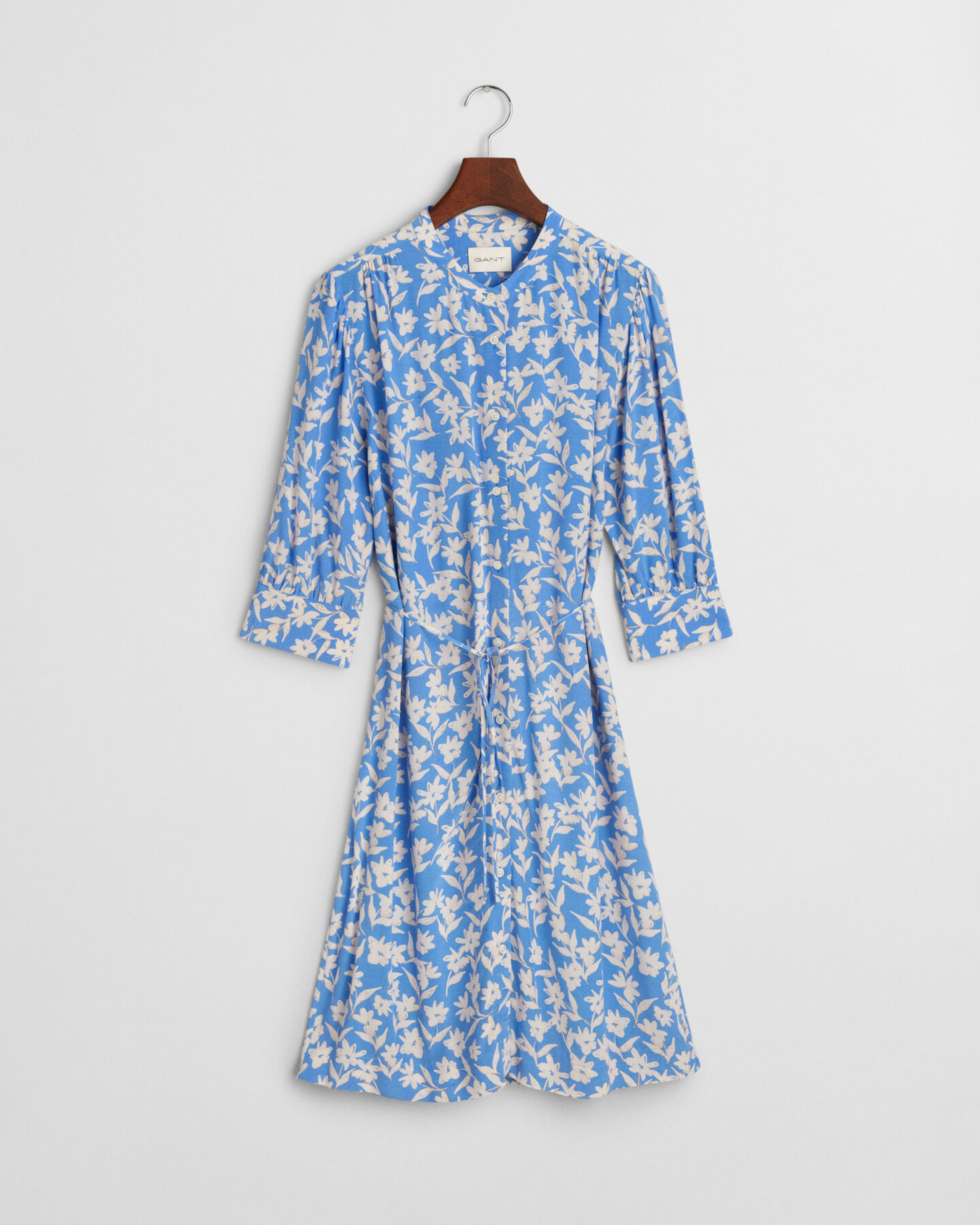 Skjortekjole med blomstertryk