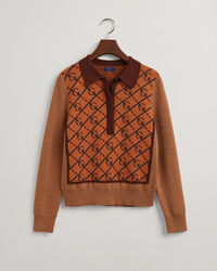 G-mønstret top med krave