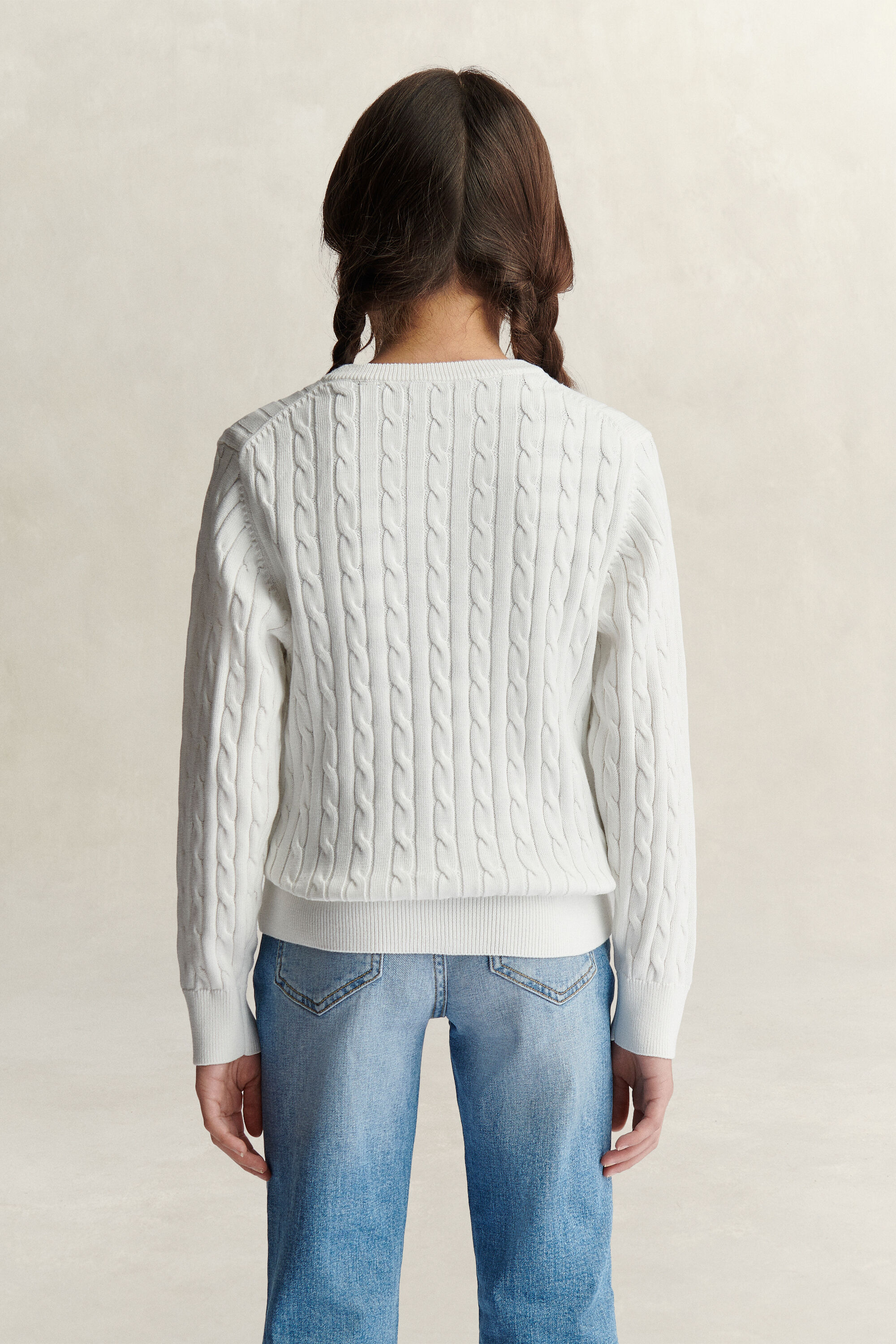 Teen Girls kabelstrikket sweater