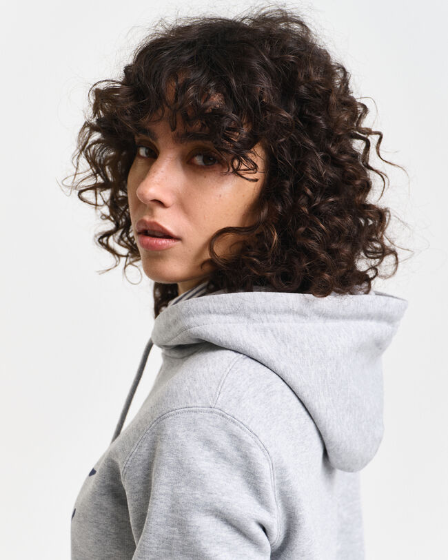 Hættetrøje med skrift