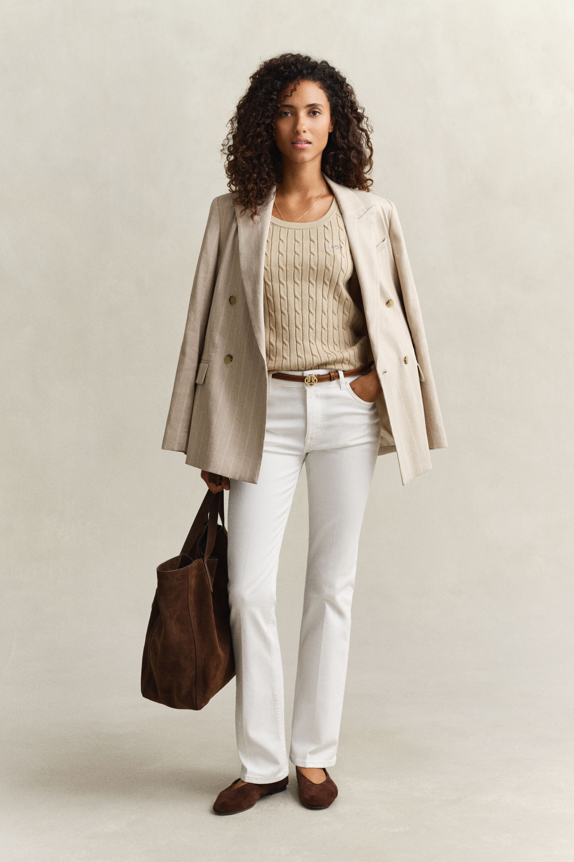 Tank-top med kabelstrik