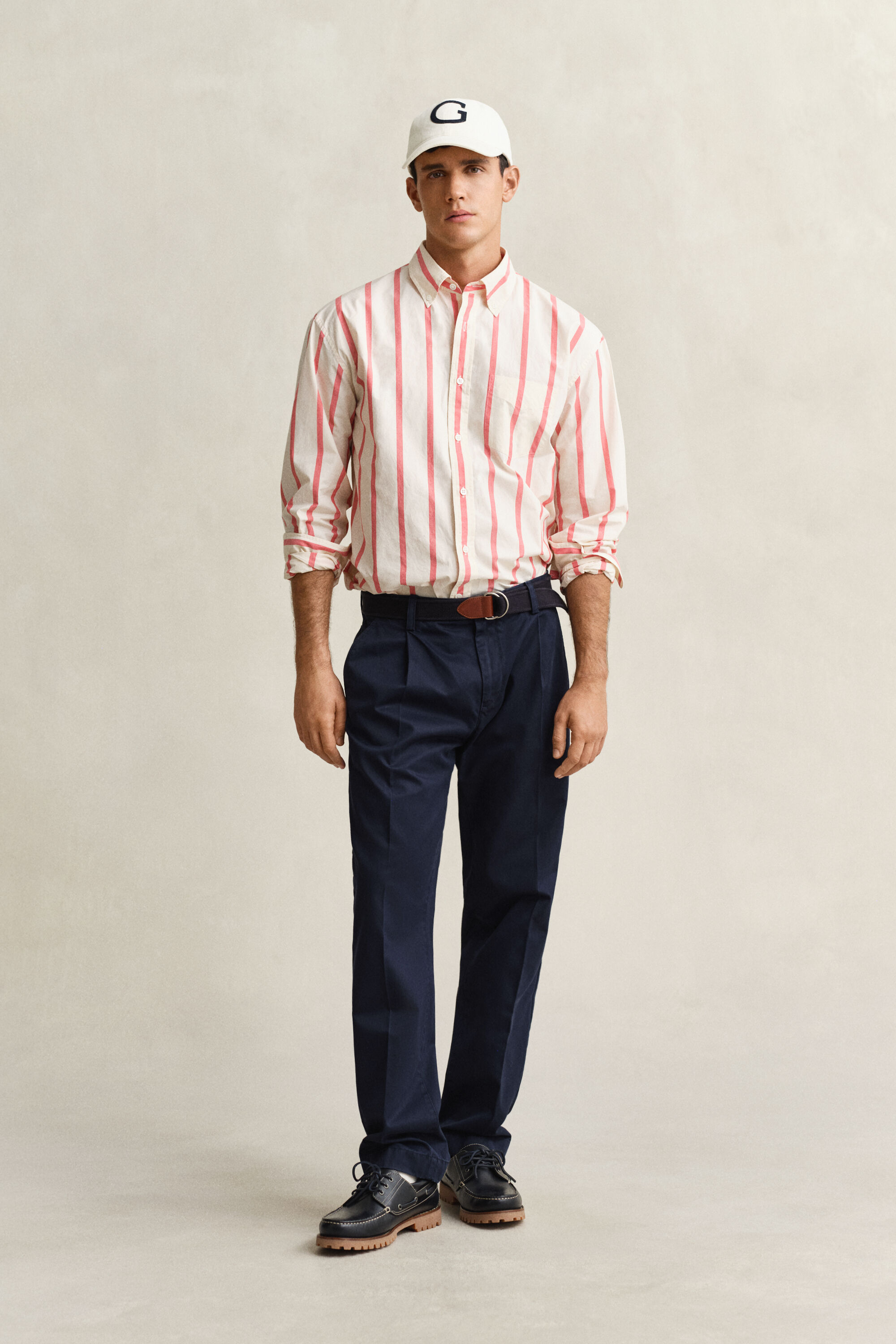 Regular fit chinobukser af bomuldstwill